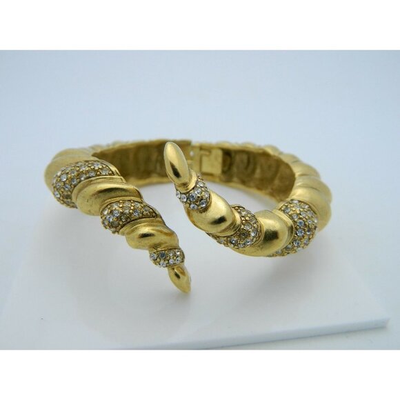 Ellen Kiam Lia Sophia Clear Rhinestone Gold Tone - Picture 8 of 9